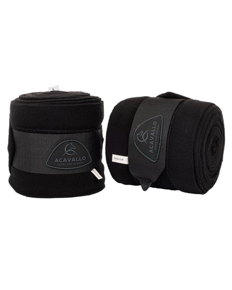 Acavallo Fleece Exercise Bandages Hook-And-Loop Closure Fastening #colour_black