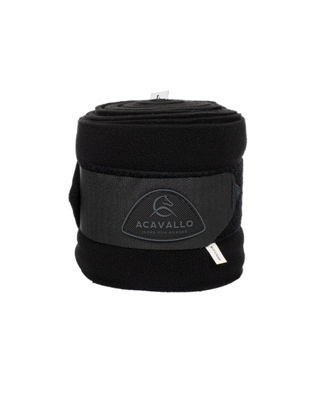 Acavallo Fleece Exercise Bandages Hook-And-Loop Closure Fastening #colour_black