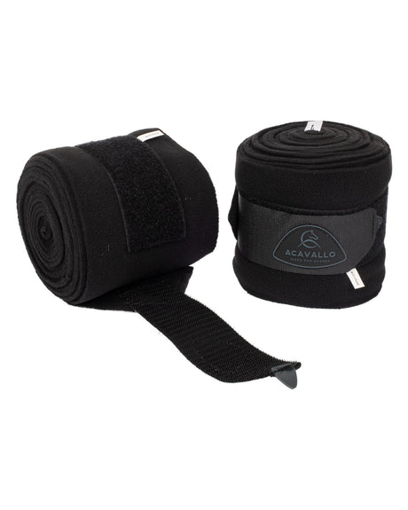 Acavallo Fleece Exercise Bandages Hook-And-Loop Closure Fastening #colour_black