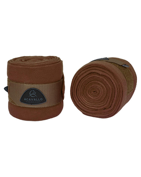 Acavallo Fleece Exercise Bandages Hook-And-Loop Closure Fastening #colour_brown