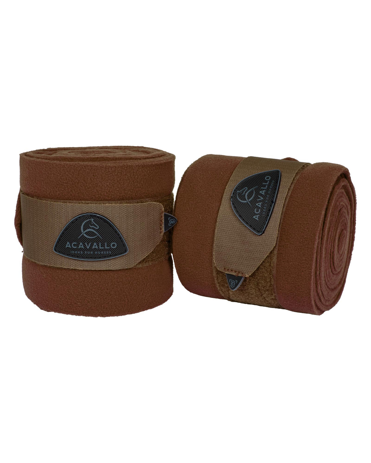 Acavallo Fleece Exercise Bandages Hook-And-Loop Closure Fastening #colour_brown
