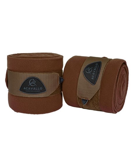 Acavallo Fleece Exercise Bandages Hook-And-Loop Closure Fastening #colour_brown