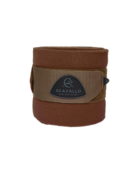 Acavallo Fleece Exercise Bandages Hook-And-Loop Closure Fastening #colour_brown