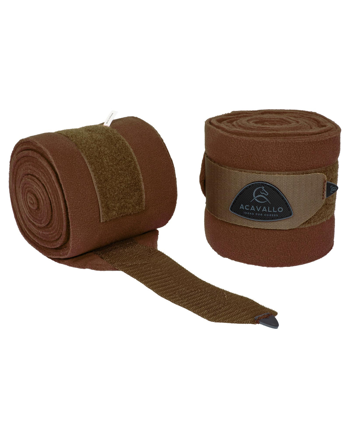 Acavallo Fleece Exercise Bandages Hook-And-Loop Closure Fastening #colour_brown