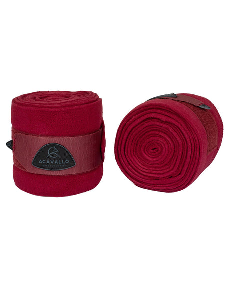 Acavallo Fleece Exercise Bandages Hook-And-Loop Closure Fastening #colour_burgundy