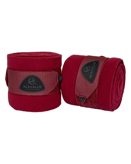 Acavallo Fleece Exercise Bandages Hook-And-Loop Closure Fastening #colour_burgundy