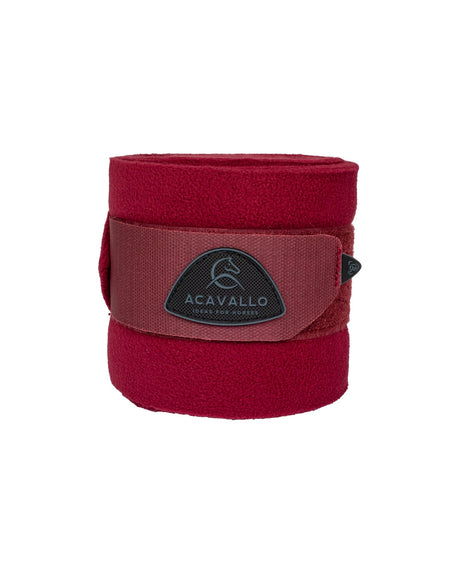 Acavallo Fleece Exercise Bandages Hook-And-Loop Closure Fastening #colour_burgundy