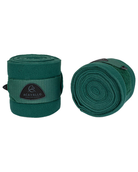 Acavallo Fleece Exercise Bandages Hook-And-Loop Closure Fastening #colour_green