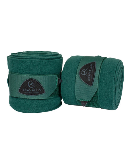 Acavallo Fleece Exercise Bandages Hook-And-Loop Closure Fastening #colour_green