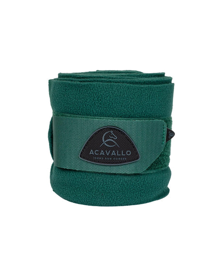 Acavallo Fleece Exercise Bandages Hook-And-Loop Closure Fastening #colour_green