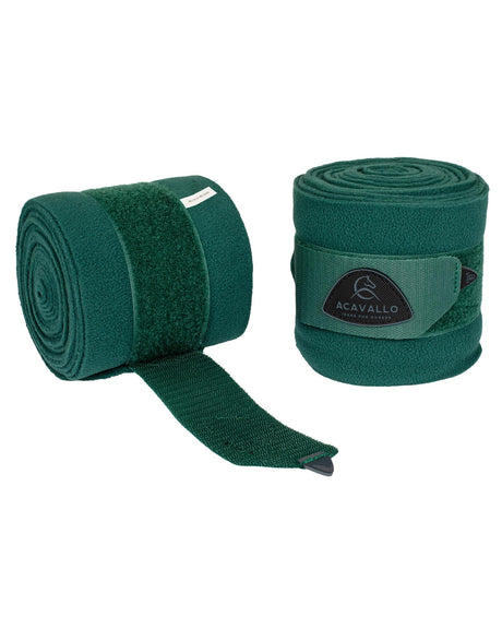 Acavallo Fleece Exercise Bandages Hook-And-Loop Closure Fastening #colour_green