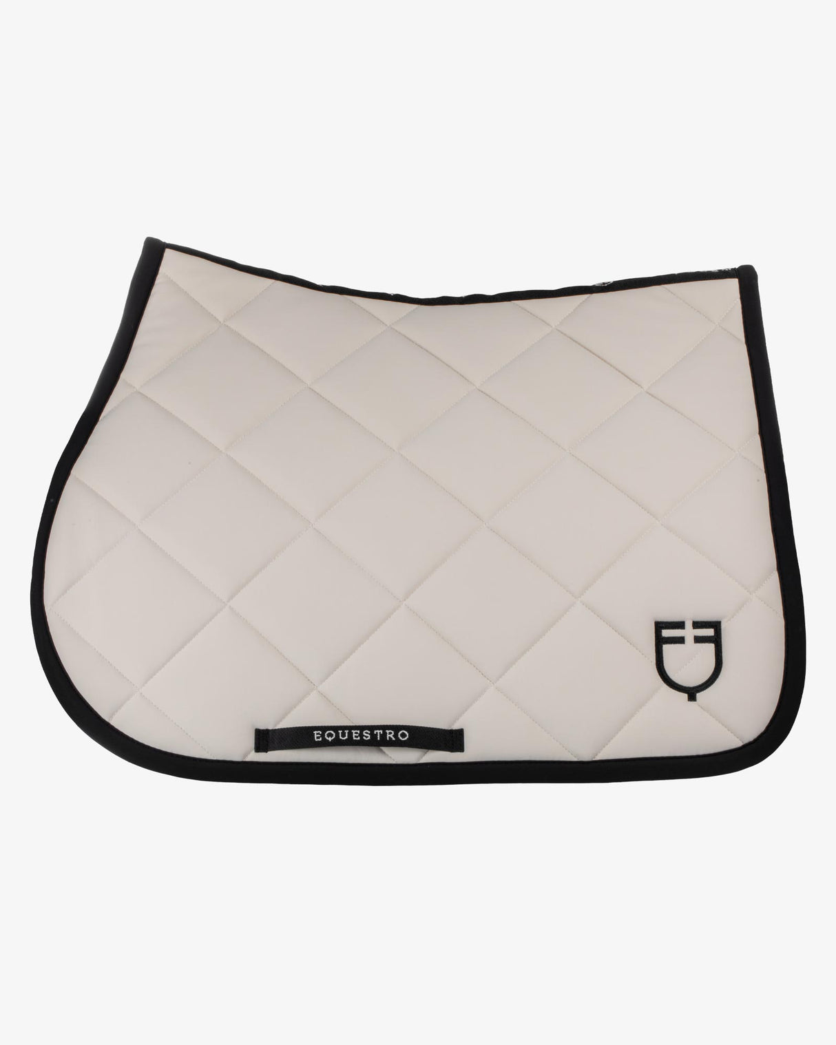 Jumping saddle pad with embroidered logo black line edition - BEIGE