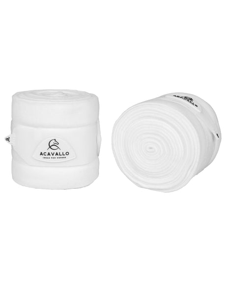 Acavallo Fleece Exercise Bandages Hook-And-Loop Closure Fastening #colour_white