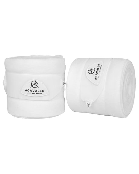 Acavallo Fleece Exercise Bandages Hook-And-Loop Closure Fastening #colour_white