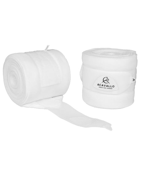 Acavallo Fleece Exercise Bandages Hook-And-Loop Closure Fastening #colour_white