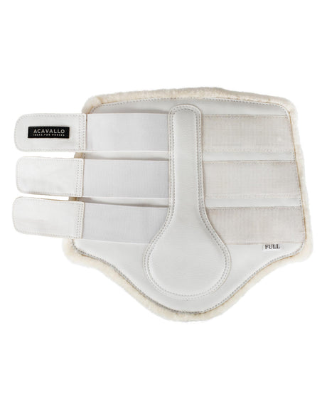 Acavallo Hind Brushing Boots Faux Sheepskin & Triple Hook-And-Loop Closure #colour_white