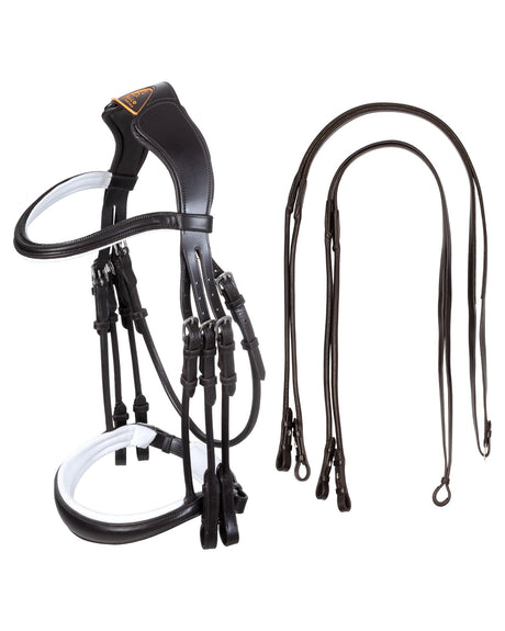 Acavallo Giocanda Bridle Calfskin & Double Reins #colour_brown