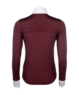 HKM Women's Long Sleeve Competition Shirt -Virginia- #colour_bordeaux