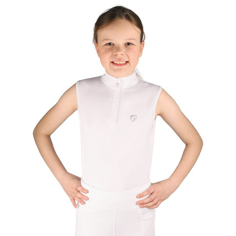 Hy Equestrian Eden Children's Sleeveless Show Shirt #colour_white