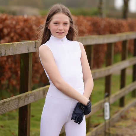 Hy Equestrian Eden Children's Sleeveless Show Shirt #colour_white