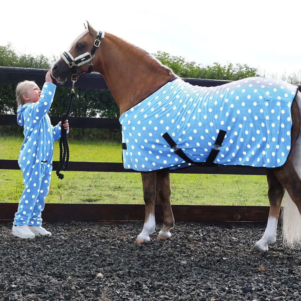 Supreme Products Child's Dotty Fleece Onesie #colour_beautiful-blue