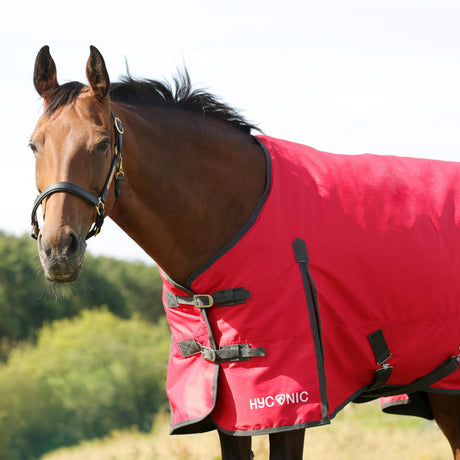 HyCONIC 100g Turnout Rug #colour-red/charcoal