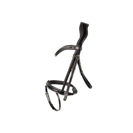 ProPresicce Pelle Raised Flash Leather Bridle by Hy Equestrian #colour_black-silver