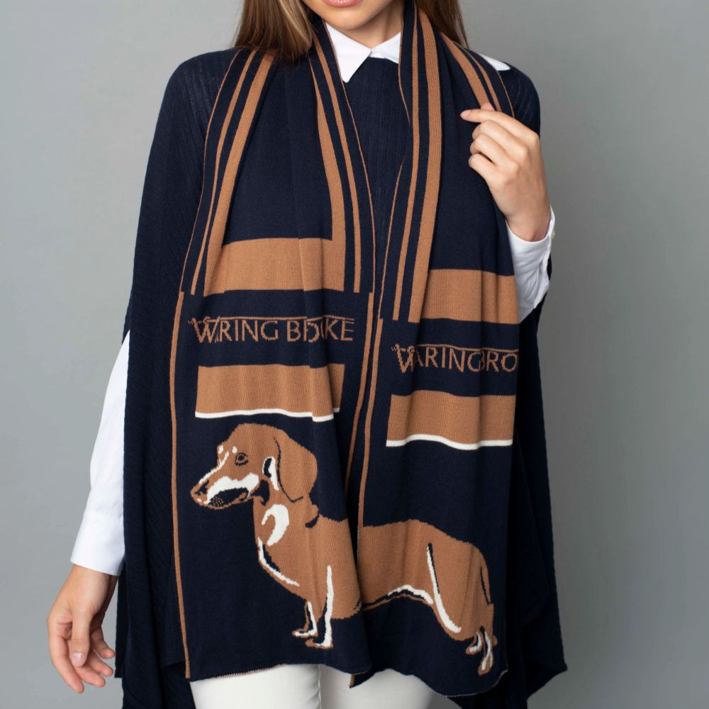 Waring Brooke Heads and Tails Scarf #colour_navy