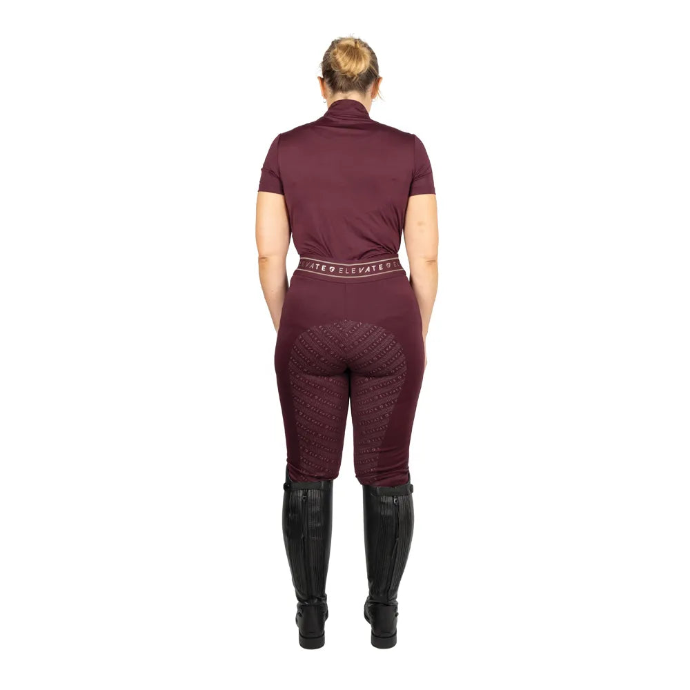 Hy Equestrian Ladies Elevate Allure Riding Tights #colour_berry
