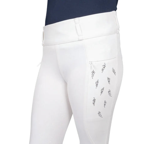 Hy Equestrian Children's Roka Reign Riding Tights #colour_white
