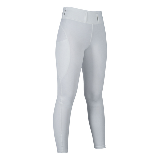 HKM Children's Silicone Full Seat Riding Leggings -Jil High Waist- #colour_white