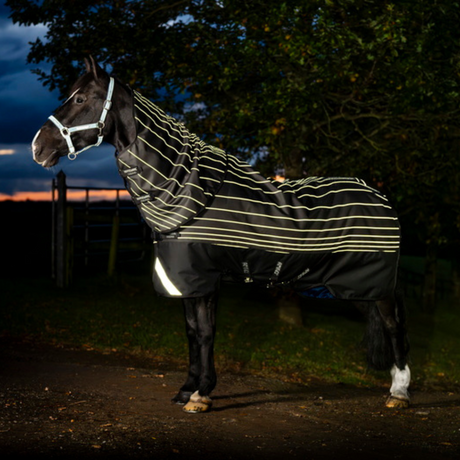 Horseware Ireland Amigo 1200D FieldSafe Reflectech Plus 250g Turnout Rug #colour_black-reflective-black
