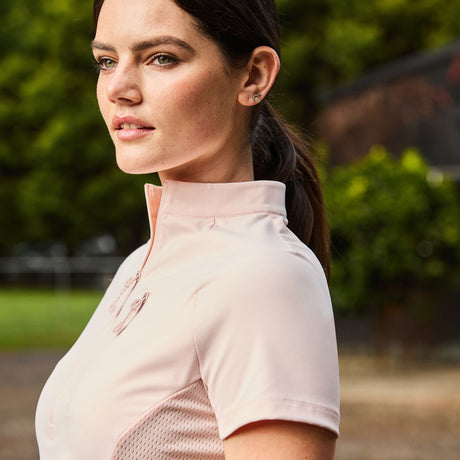 Weatherbeeta Ladies Rome Short Sleeve Riding Top #colour_blush