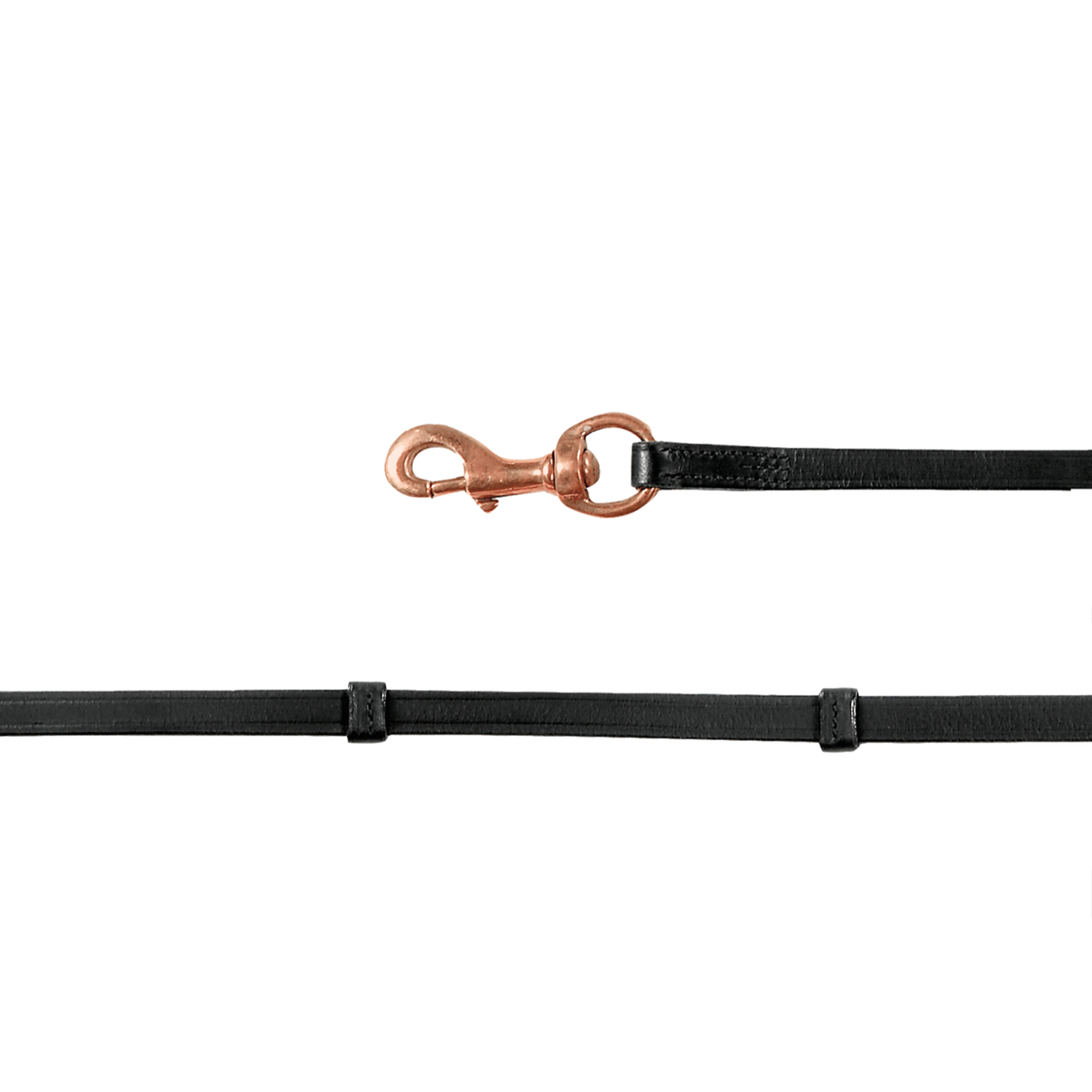 Waldhausen Icelandic Reins With Snap Hooks #colour_black-rose-gold