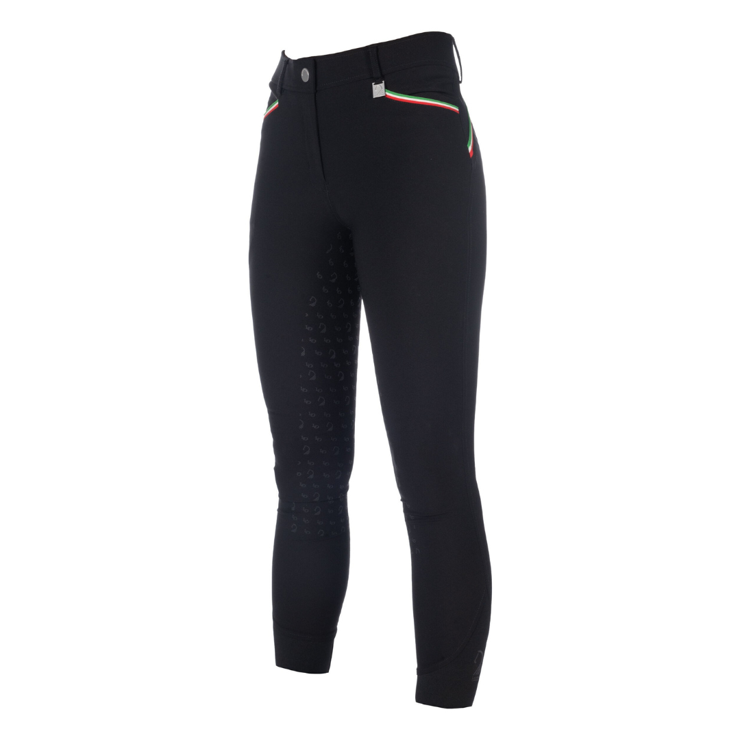 HKM Women's Silicone Full Seat Riding Breeches -Livigno Sportive- #colour_black