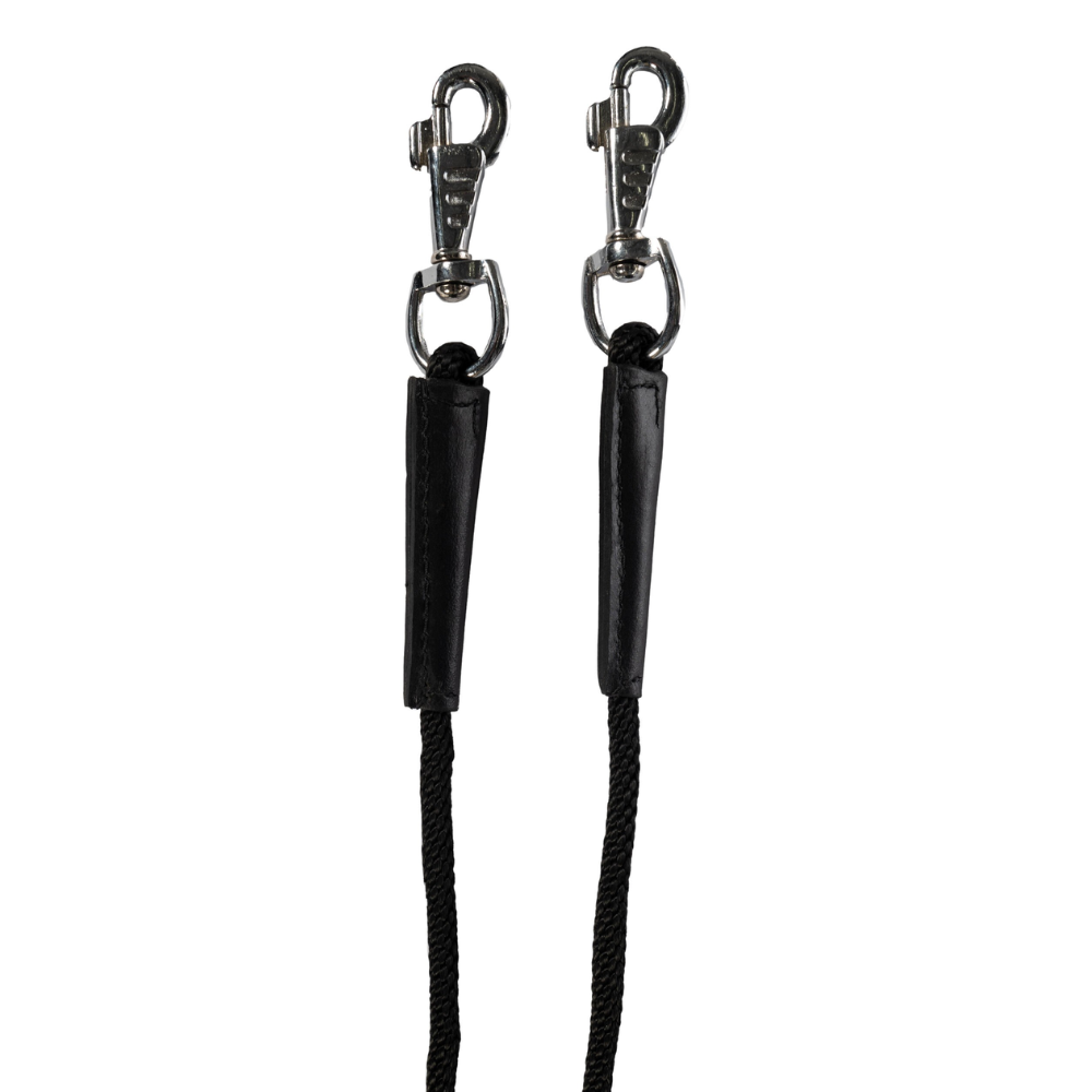 HKM Long Reins -Slim- #colour_black