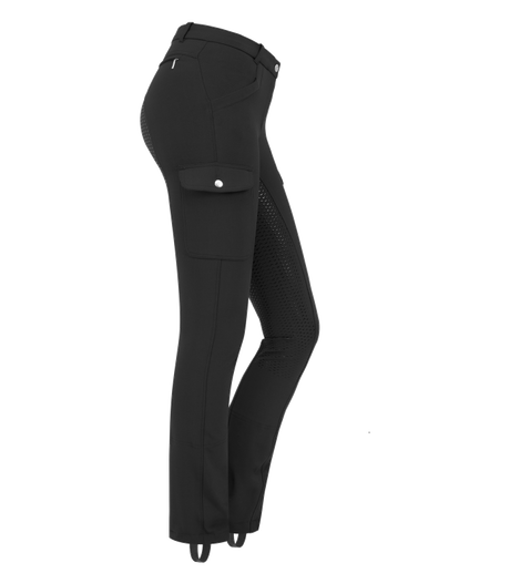 E.L.T Ladies Micro Jodhpur Cargo Silicone Breeches #colour_black