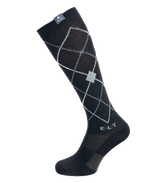 ELT Argyle Riding Socks #colour_black-stone-blue