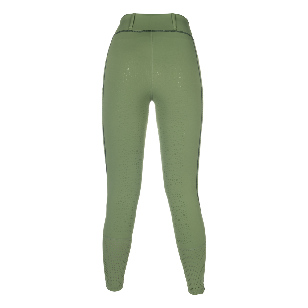 HKM Ladies Silicone Full Seat Riding Tights -Juna- #colour_jade-green