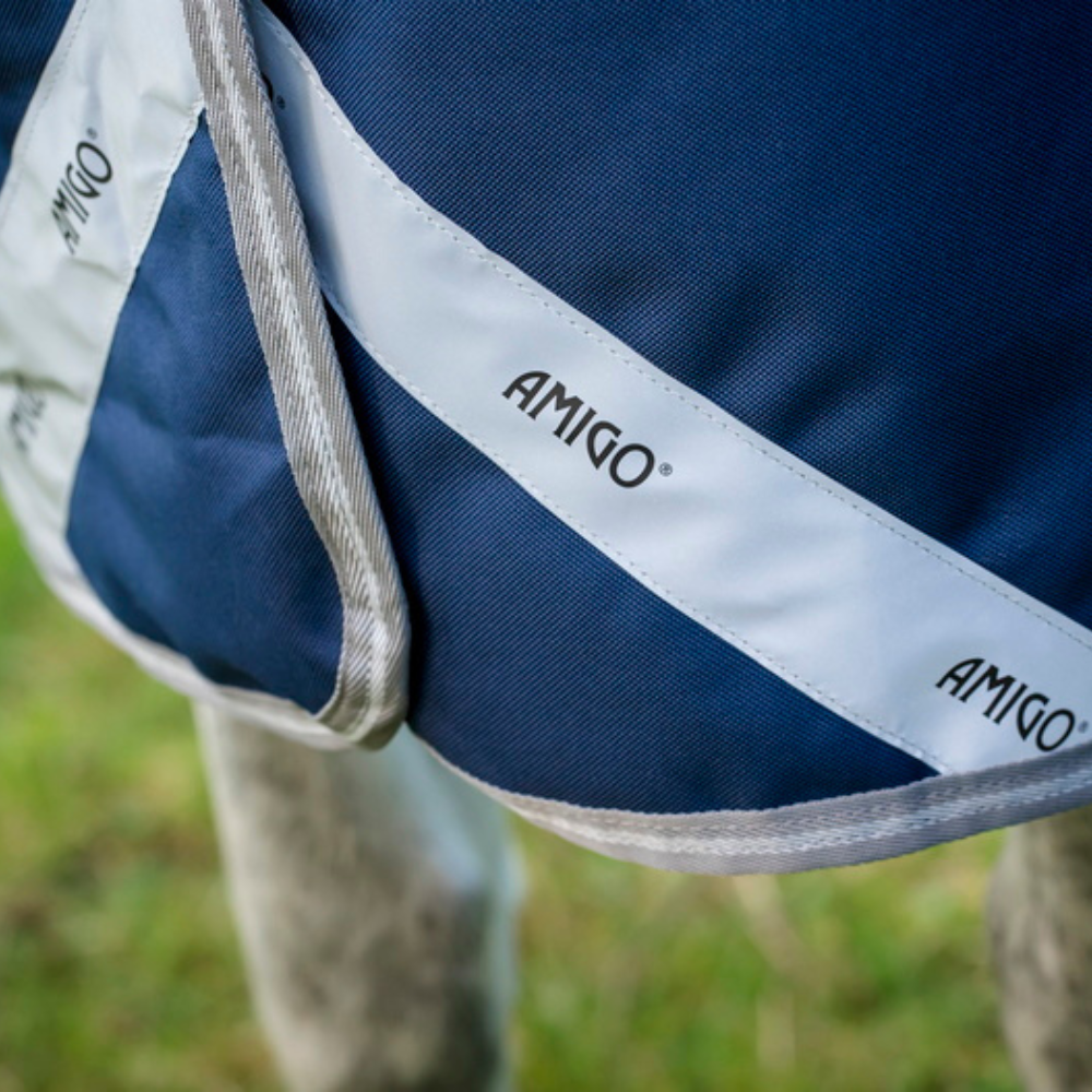 Horseware Ireland Amigo 1200D FieldSafe Plus 100g Turnout Rug #colour_navy-titanium-grey-silver