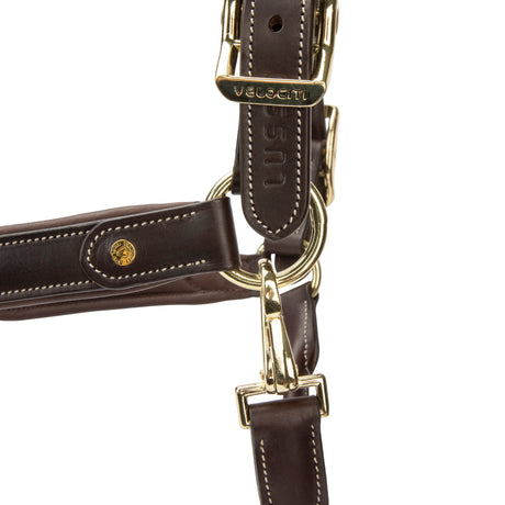 Shires Velociti Lusso Lorca Leather Headcollar #colour_havana