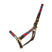 Hy Equestrian Polo Leather Head Collar #colour_navy-red