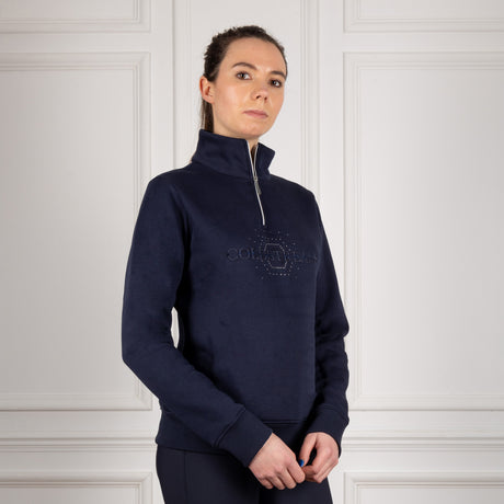 Coldstream Hamilton Sparkle Quarter Zip #colour_navy