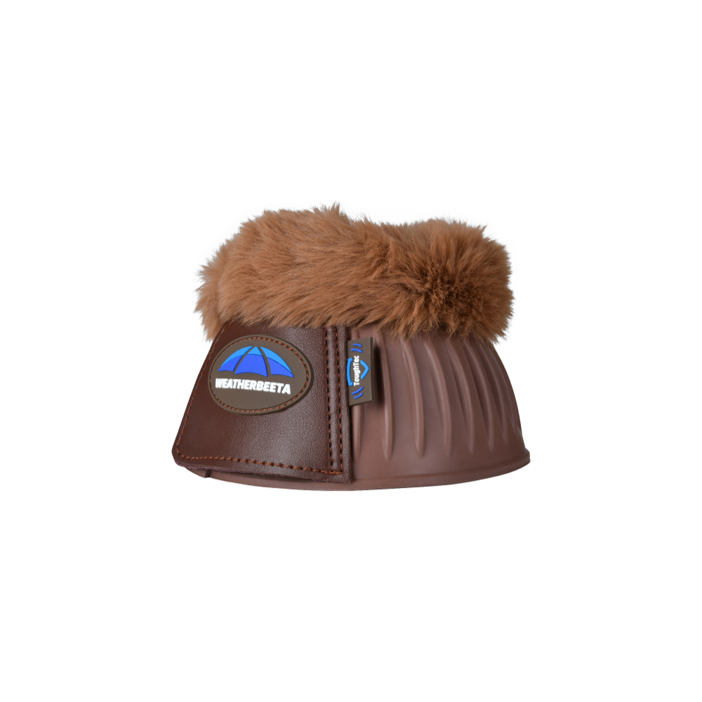 Weatherbeeta Tough-Tec Prime Fleece Trim Rubber Bell Boots #colour_brown-brown