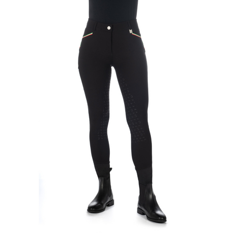 HKM Women's Silicone Full Seat Riding Breeches -Livigno Sportive- #colour_black