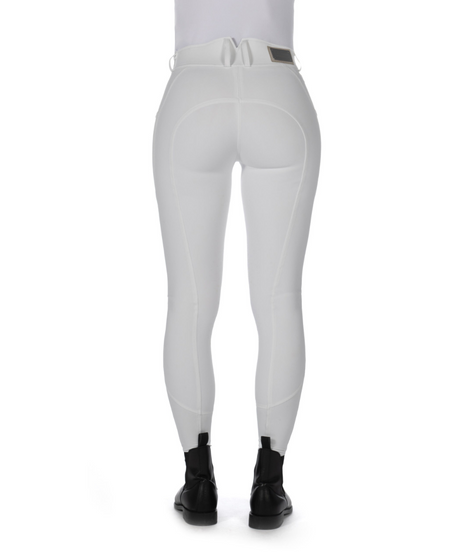 HKM Ladies Silicone Knee Patch Breeches -Livigno- #colour_white