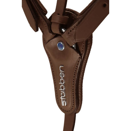 Stubben Pro-Jump Breastplate Open Martingale Fork #colour_ebony