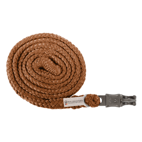 Waldhausen Panic Hook Lead Rope Plus with dark hardware #colour_cinnamon