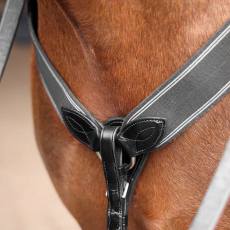 Shires Lusso Three Point Elastic Breastplate #colour_black