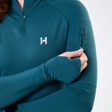 Horseware Ireland Strive Winter 1/4 Zip Top #colour_dynasty-green